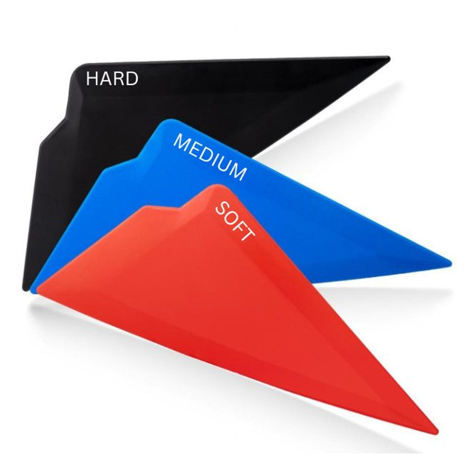 Triangle squeegee set with flat  edge ( 90a & 80 a & 70a set)